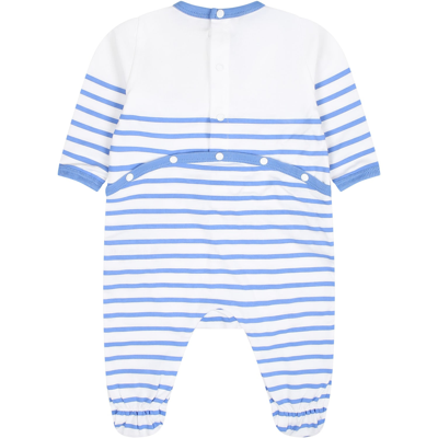 Shop Givenchy Light Blue Set For Baby Boy With Logo Stripes