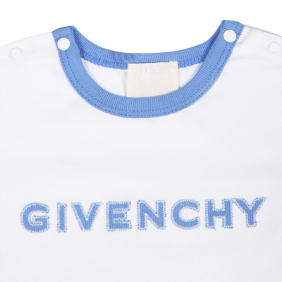 Shop Givenchy Light Blue Baby Set With Logo