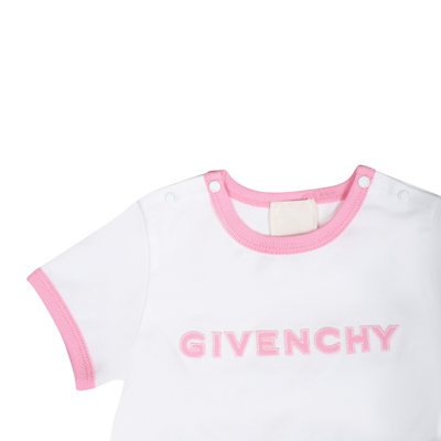 Shop Givenchy Pink Baby Girl Set With Logo