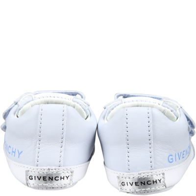 Shop Givenchy Light Blue Sneakers For Baby Boy With Logo