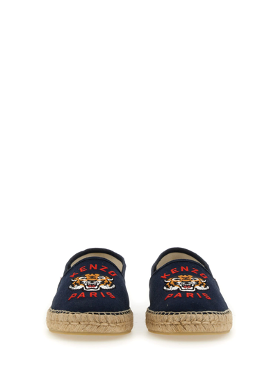 Shop Kenzo Espadrille With Logo In Blu