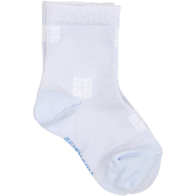 Shop Givenchy Light Blue Socks Set For Baby Boy With Logo