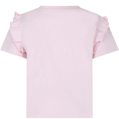 Shop Givenchy Pink T-shirt For Girl With Logo