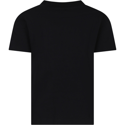 Shop Givenchy Black T-shirt For Boy With Denim Logo