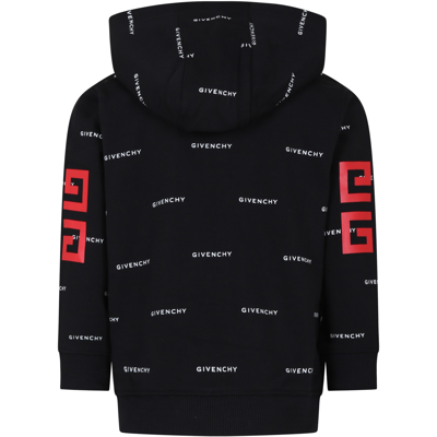 Shop Givenchy Black Hoodie For Boy With Logo