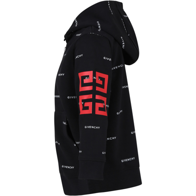 Shop Givenchy Black Hoodie For Boy With Logo