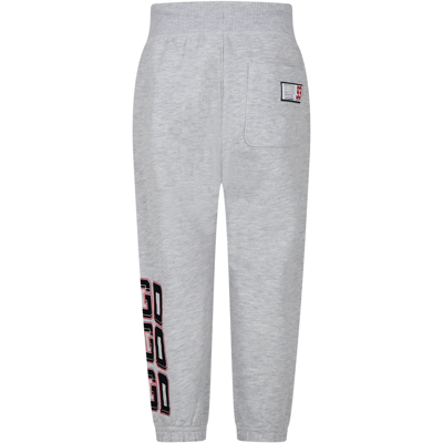 Shop Hugo Boss Gray Trousers For Boy With Logo In Grey