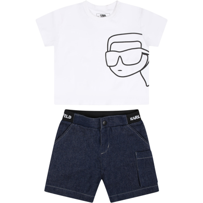 Shop Karl Lagerfeld Multicolor Set For Baby Boy With Logo