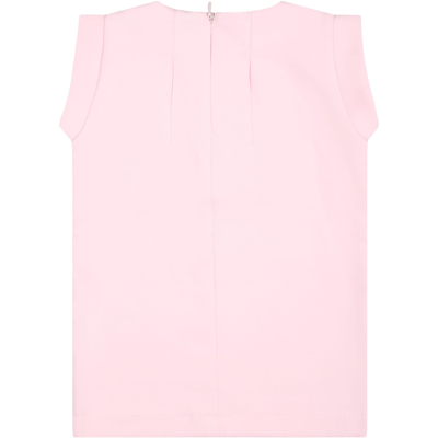 Shop Karl Lagerfeld Pink Dress For Girl With Logo