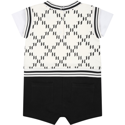Shop Karl Lagerfeld Multicolor Romper For Baby Boy With All-over K/ikonik Graphic Print