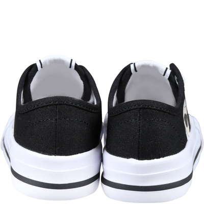 Shop Karl Lagerfeld Black Sneakers For Kids With Karl Print