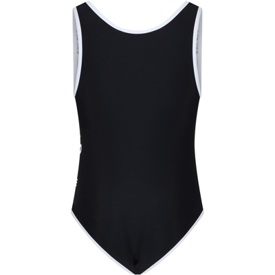 Shop Karl Lagerfeld Black Swimsuit For Girl With Print