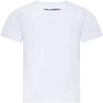 Shop Karl Lagerfeld White T-shirt For Girl With Karl Writing