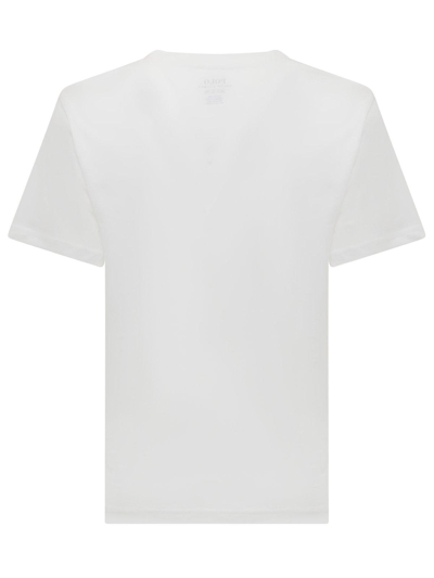 Shop Ralph Lauren Logo Embroidered Crewneck T-shirt In Bianco