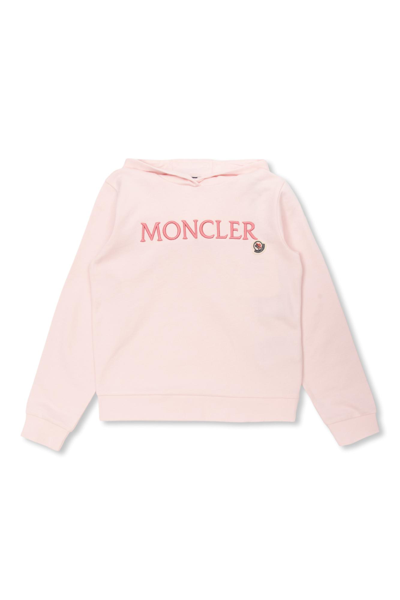Shop Moncler Enfant Hoodie With Logo In Rosa