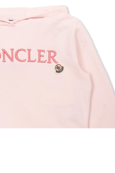 Shop Moncler Enfant Hoodie With Logo In Rosa