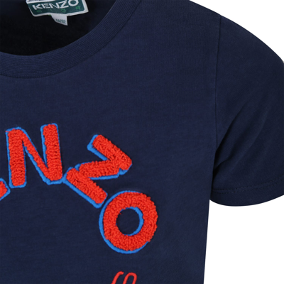 Shop Kenzo Blue T-shirt For Boy With Logo