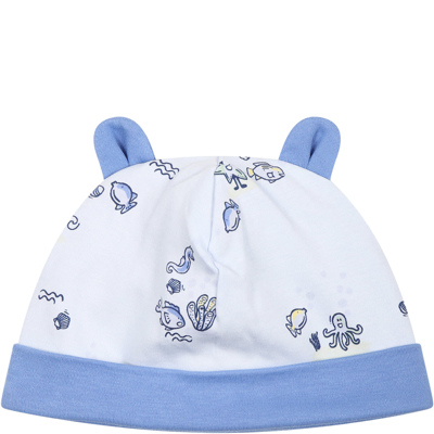 Shop Kenzo Light Blue Set For Baby Boy With Print And Logo