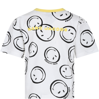 Shop Little Marc Jacobs White T-shirt For Kids With Logo