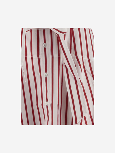 Shop Ralph Lauren Striped Cotton Skirt In 1612 Red/white Stripe