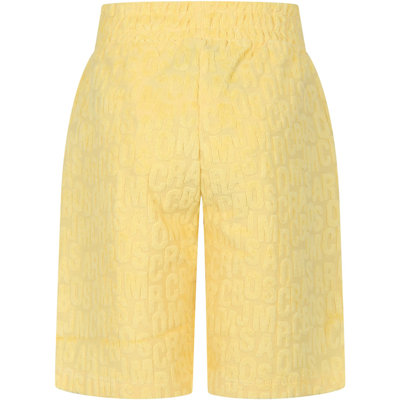 Shop Little Marc Jacobs Yellow Shorts For Kids With Logo