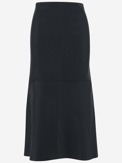 Shop By Malene Birger Simoas Leather Skirt In Blue