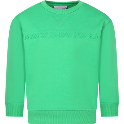 Marc Jacobs Green Sweatshirt For Kids With Logo In Green