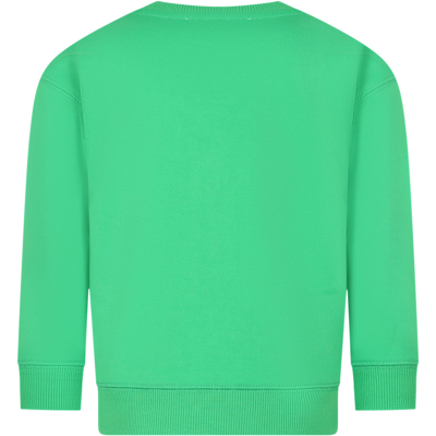 Shop Little Marc Jacobs Green Sweatshirt For Kids With Logo