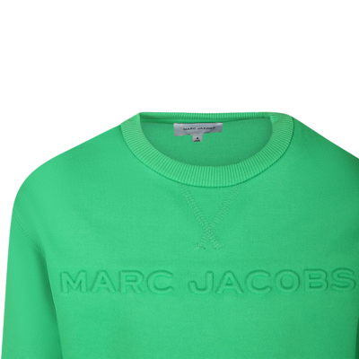 Shop Little Marc Jacobs Green Sweatshirt For Kids With Logo