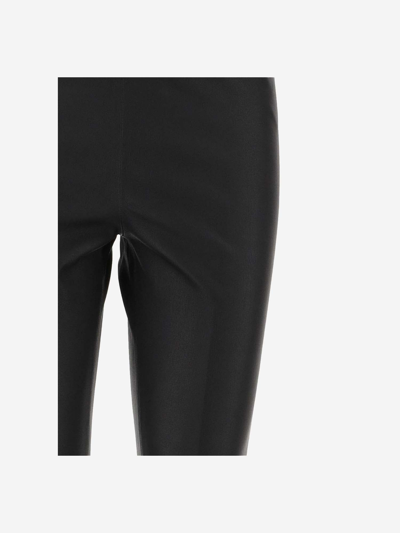 Shop By Malene Birger Leather Trousers In Black