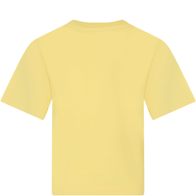 Shop Little Marc Jacobs Yellow T-shirt For Kids With Logo