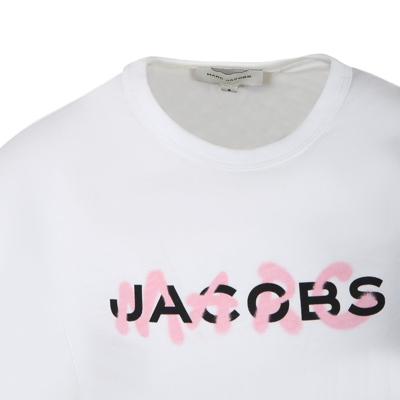 Shop Little Marc Jacobs White T-shirt For Girl With Logo