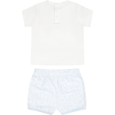 Shop Little Marc Jacobs Blue Set For Baby Boy With Logo In Light Blue