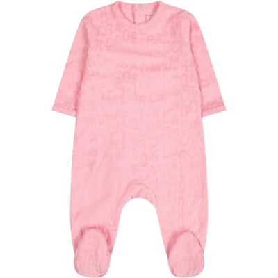 Shop Little Marc Jacobs Multicolor Set For Baby Girl With Logo In Pink