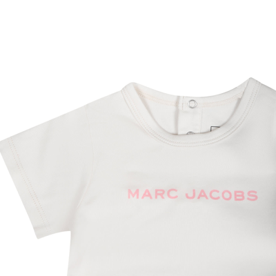 Shop Little Marc Jacobs Pink Set For Baby Girl With Logo