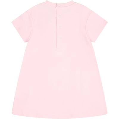 Shop Little Marc Jacobs Pink Dress For Baby Girl With Iconic Bag