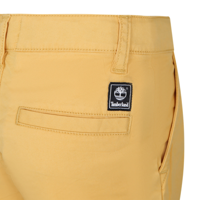 Shop Timberland Yellow Shorts For Boy With Logo