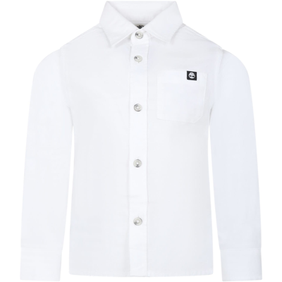 Shop Timberland White Shirt For Boy With Logo