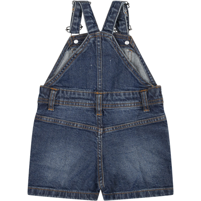 Timberland Denim Dungarees For Baby Boy With Logo In Denim