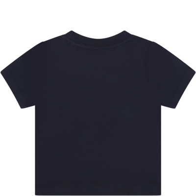 Shop Timberland Blue T-shirt For Baby Boy With Logo