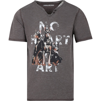 Shop Zadig &amp; Voltaire Green T-shirt For Boy With Print