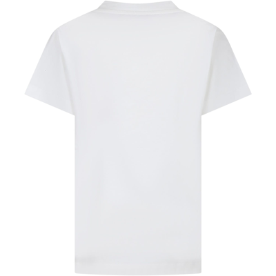 Shop Missoni Ivory T-shirt For Girl With Logo In White