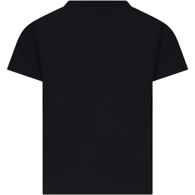 Shop Moncler Black T-shirt For Kids With Logo