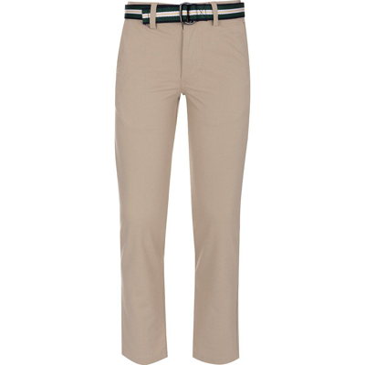 Shop Ralph Lauren Logo Embroidered Belted Trousers In Beige/khaki