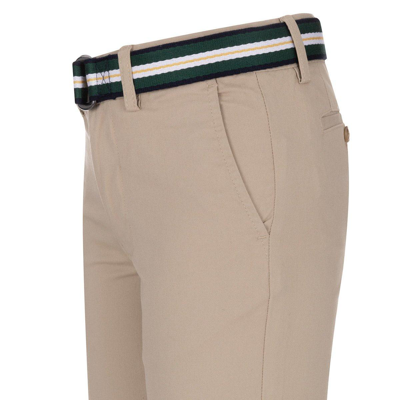 Shop Ralph Lauren Logo Embroidered Belted Trousers In Beige/khaki