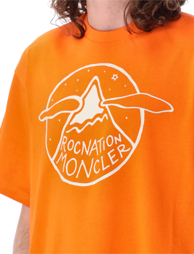 Shop Moncler Genius Logo T-shirt In Orange