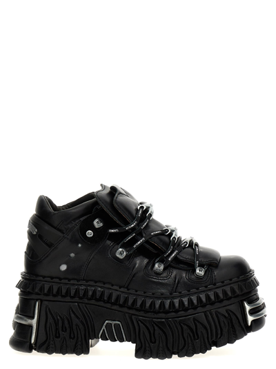 Shop Vetements X New Rock Platform Sneakers In Black