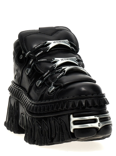 Shop Vetements X New Rock Platform Sneakers In Black