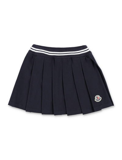 Shop Moncler Pleated Skirt In Blue
