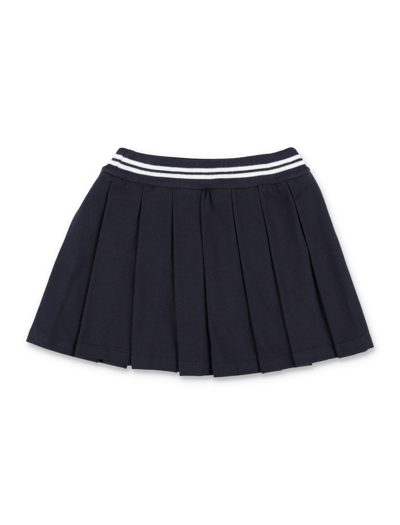 Shop Moncler Pleated Skirt In Blue